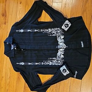 English Laundry Embroidered Button Down Limoted Design